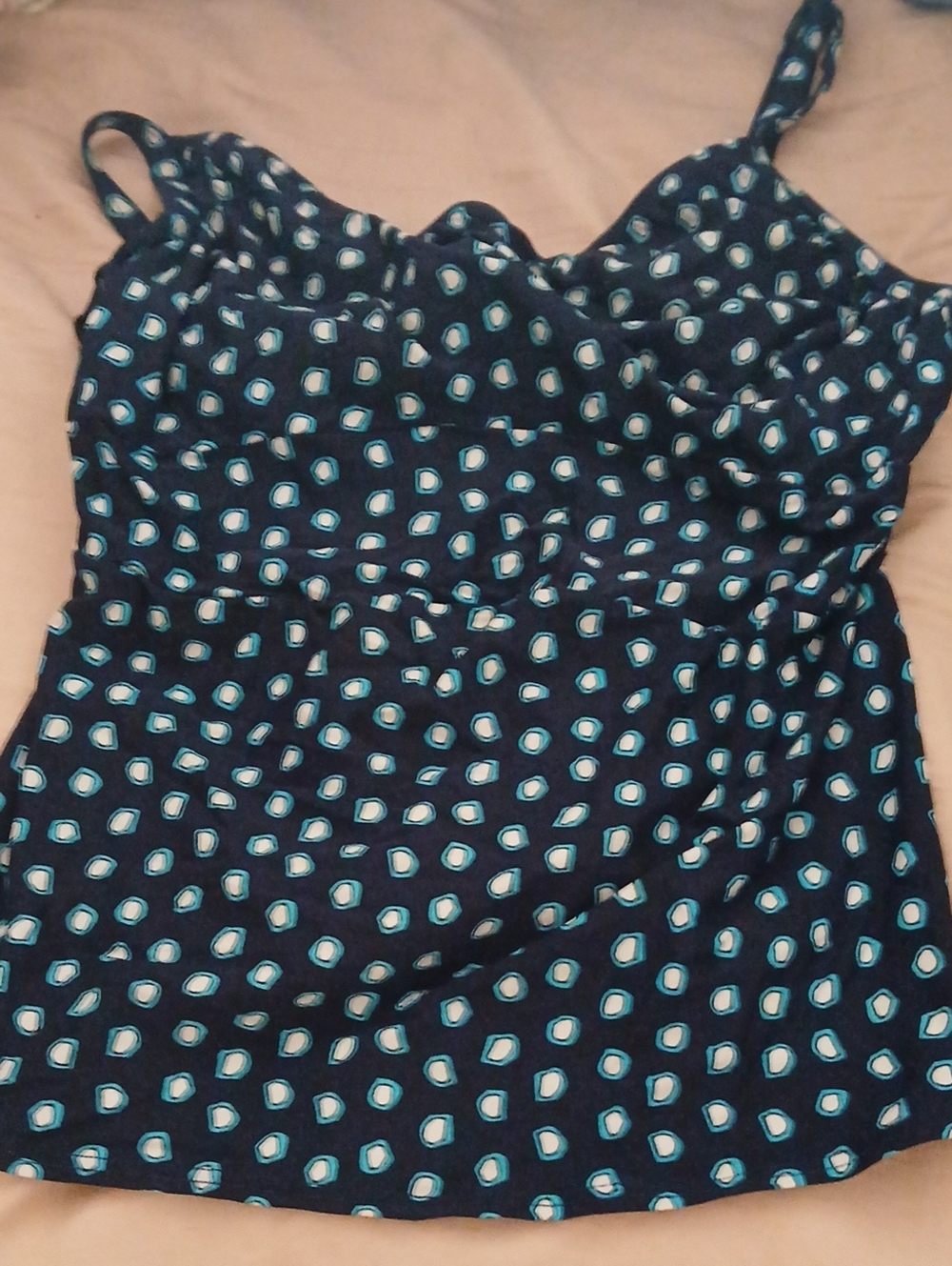 Coco Reef Navy Blue and Teal Pattern Tanki TOP